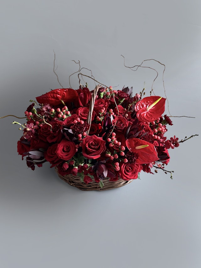 Red Flower Basket