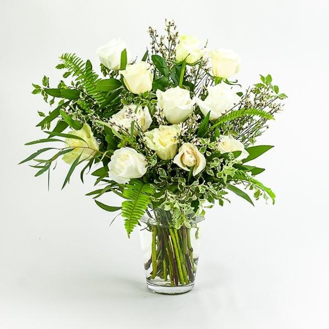 Dozen White Roses