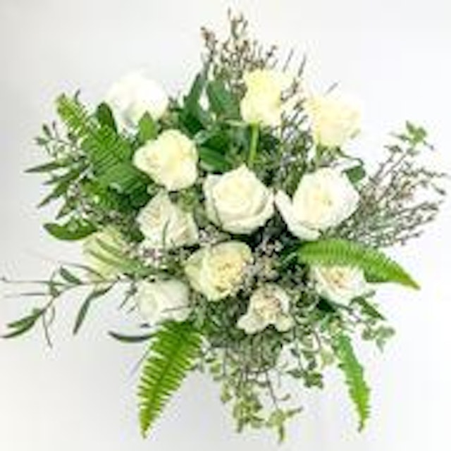 Dozen White Roses