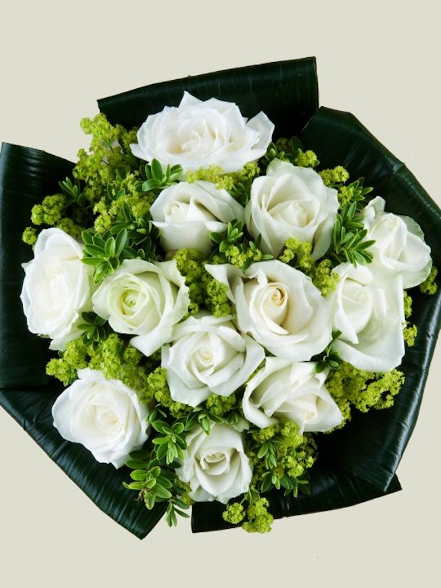 Dozen White Roses 