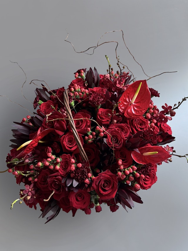 Red Flower Basket
